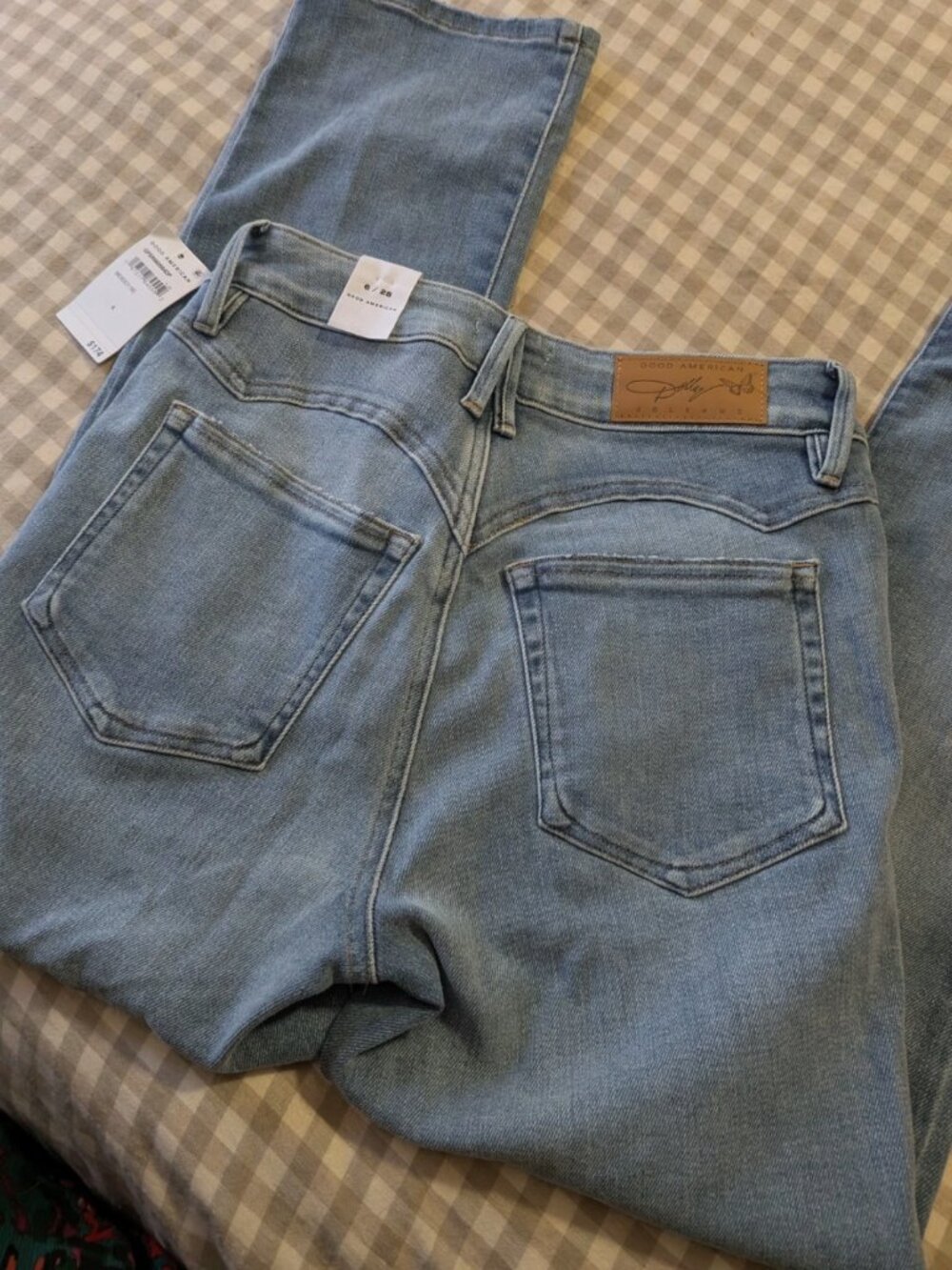 NWT Good American Dolly Jeans Size 6 Light Wash Straight Slim Denim $174 Retail